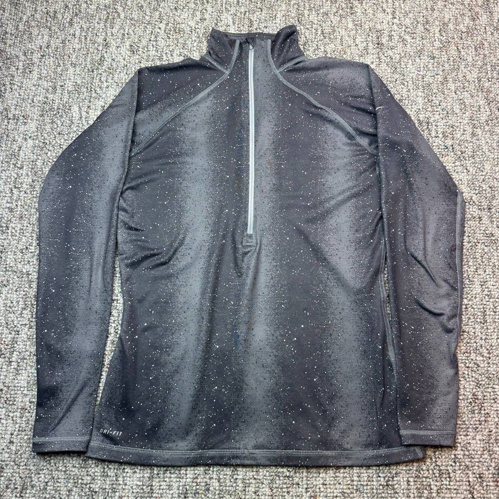 Nike Pro Pullover Womens Large Half Zip Dri-Fit Long Sleeve Performance Gray